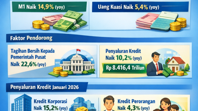 Uang Beredar Januari 2026 Tembus Rp10.117 Triliun