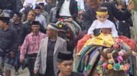 Lestarikan Budaya Bupati Syaharuddin Alrif Tunggangi Kuda di Pesta Pernikahan Warga