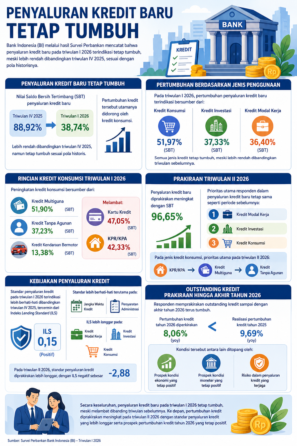 Penyaluran Kredit Baru Tetap Tumbuh