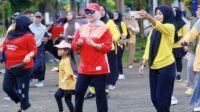 Bupati Andi Ina Dorong Masyarakat Barru Hidup Sehat Berolahraga di CFD di Alun Alun Colliq Pujie