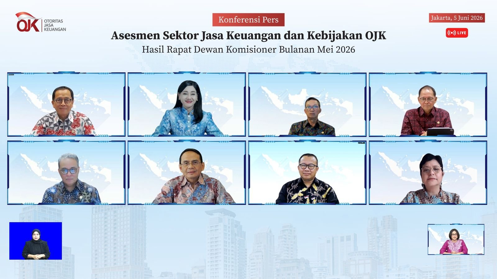 Stabilitas Sektor Jasa Keuangan Terjaga di Tengah Meningkatnya Tekanan Terhadap Kinerja Perekonomian Global